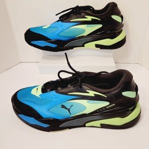 PUMA RS-Fast LS Black Ocean Dive Dark Slate Athletic Running Gym Shoes Men Sz10